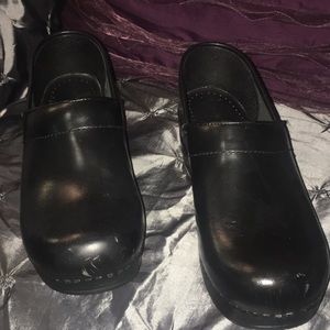Dansko clogs black leather